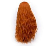 GJBXP 28inch Long Curly Blue Blonde Green Pink Wig Synthetic Natural Hair Anime Cosplay Halloween Costume Party Wigs For Women orange