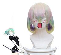 GJBXP Anime Land Of The Lustrous Red Cinnabar Yellow Diamond Green Jade Phosphophyllite Wig Houseki No Kuni Cosplay Wigs Black Hair Multi