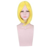 GJBXP Anime Land Of The Lustrous Red Cinnabar Yellow Diamond Green Jade Phosphophyllite Wig Houseki No Kuni Cosplay Wigs Black Hair Yellow