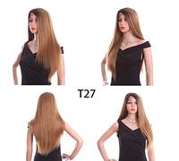 GJBXP Brazilian Virgin Women's Blonde Side Synthetic Lace Front Wig Straight Hair Root Thermal Safety C