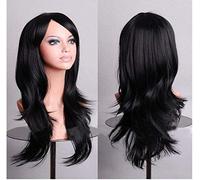 GJBXP Cos anime wig wig long curly hair cosplay color stage hood 25 inches, yellow black