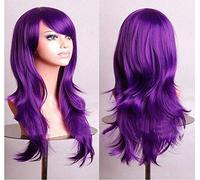 GJBXP Cos anime wig wig long curly hair cosplay color stage hood 25 inches, yellow purple