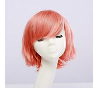 GJBXP Fahion Cheap Synthetic Short Men's Wig White Purple Blue Yellow Black Silver Grey Green Red Anime Cosplay Wigs For Party 30cm rose red