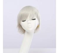 GJBXP Fahion Cheap Synthetic Short Men's Wig White Purple Blue Yellow Black Silver Grey Green Red Anime Cosplay Wigs For Party 30cm silver