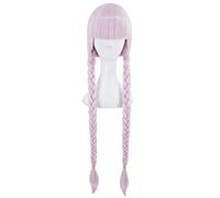 GJBXP Fate/Extra Anime Cosplay Rose Net Wigs with Bangs 100% High-Temperature Resistant Fiber Pink Long Straight Braided Braid Hair 36inches