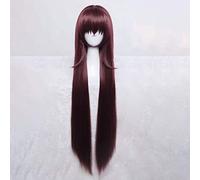 GJBXP Fate/Grand Order Anime Cosplay Rose Net Wigs 100% High-Temperature Resistant Fiber Ombre Dark Red Long Straight Hair 36inches