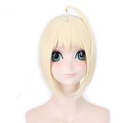GJBXP Fate stay night Saber Cosplay Wig Updo Silver Grey Golden Blonde Synthetic Hair Anime Costume Halloween Carnival Wig 2018 blonde