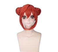 GJBXP GINTAMA Kagura Orange Red Short Cosplay Wig With Chignon Heat Resistant Synthetic Hair Wigs For Womens Halloween Costumes PL-093