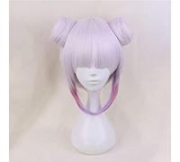 GJBXP Hairpieces Anime Cosplay for Kanna Wigs Silky Double Bun Long Straight Heat Resistant Sythetic Fiber Hair Tri-Color Gradient