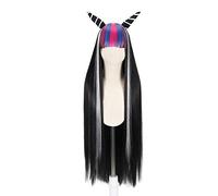 GJBXP Hairpieces Anime Cosplay Wig,Long Straight Hair,High Temperature, Mix Black Styled