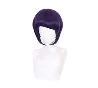 GJBXP Hairpieces Anime Cosplay Wig Novelty Purple Short Wig High Temperature Silk Girls Wig Anime Fans Gift, 35CM