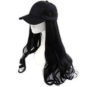 GJBXP Hairpieces Baseball Cap with Big Curly Wigs，2 in 1 Long Curly Wave Wig Cap Hat，24 Inches Long Hair，Female Natural Looking Wigs D