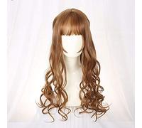 GJBXP Hairpieces Europe and America Lolita Fake Hair Long Curly Hair Net Red Thin Rattan Dark Two Yuan Cos Gothic Wave Volume Wig C