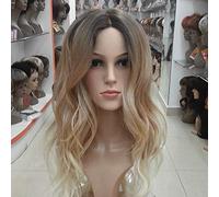 GJBXP Hairpieces European and American Fashion Long Curly Gold Mixed Long Wave Wig Hand-Woven Simulation Scalp Boutique Wig Foreign Trade Original Brown