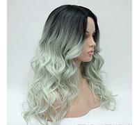 GJBXP Hairpieces European and American Fashion Long Curly Gold Mixed Long Wave Wig Hand-Woven Simulation Scalp Boutique Wig Foreign Trade Original Green