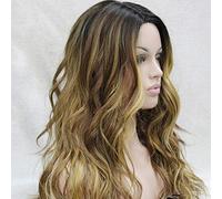 GJBXP Hairpieces European and American Fashion Long Curly Gold Mixed Long Wave Wig Hand-Woven Simulation Scalp Boutique Wig Foreign Trade Original C