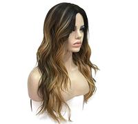 GJBXP Hairpieces European and American Fashion Long Curly Gold Mixed Long Wave Wig Hand-Woven Simulation Scalp Boutique Wig Foreign Trade Original Golda