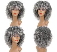 GJBXP Hairpieces European and American Fashion Wig Female African Small Volume Explosion Head Short Curly Hair Fluffy Corn Hot Long Curly Hair Short Hair D