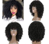 GJBXP Hairpieces European and American Fashion Wig Female African Small Volume Explosion Head Short Curly Hair Fluffy Corn Hot Long Curly Hair Short Hair C