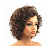 GJBXP Hairpieces Girls Sweet Fashion, Gold, Brown Short Curly Hair Foreign Trade Original Single Selling European and American Fashion Wig Browna