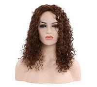 GJBXP Hairpieces Lace Layered Women's Wig Small Curly Halloween Fashion Silk Hair Hat Festival Cosplay Party 57cm Brown