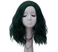GJBXP Hairpieces Lady's 40cm Super Cute Green Loose Wave Holiday Halloween Party Daily Cosplay Wigs Side Part