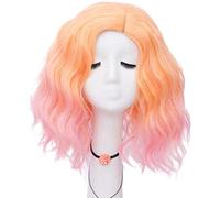 GJBXP Hairpieces Lady's 40cm Super Cute Lovely Mixed Color Pink Loose Wave Halloween Party Daily Cosplay Wigs