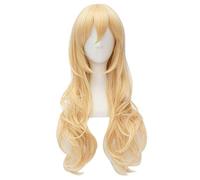GJBXP Hairpieces Miyazono Kaori Anime Cosplay Rose net Wig Bangs 100% high Temperature Resistant Fiber Gold Long Curly Hair 70CM