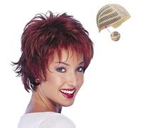 GJBXP Hairpieces Red Mid-Length Synthetic Fluffy Wig Headdress, Suitable for Women to Go Out
