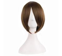 GJBXP Hairpieces Short Straight Bob Silky Synthetic Wigs Hot Selling Fashion Natural Omber Mixed Dark Roots Hair for Women 14inches/37cm Brown