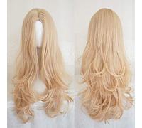 GJBXP Hairpieces Wig Female Long Curly Hair Big Wave in The Bangs Golden high Temperature Wire Europe and The Harajuku Wind Lolita