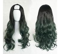 GJBXP Harajuku Fashion Long Wavy Curly Fluffy U-Shaped Wigs Heat Resistant Synthetic Fiber Ombre Mixed Gradient Dark Roots Hair for Girls 28inches/ 70cm K