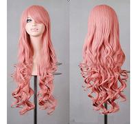 GJBXP Harajuku Long Full Lace Wavy Lolita Ombre Wigs Real Natural for Women No Shedding Fiber Synthetic Hair 11 Color 31 inches Pink
