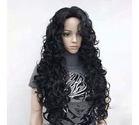 GJBXP Heat Resistant Synthetic Fiber Dark Roots Full Head Wigs Long Natural Curly Wavy Ombre Side Part Hair for Women 26inches A