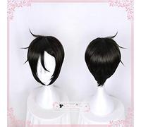 GJBXP Kuroshitsuji Phantomhive Sebastian Michaelis Cosplay Wig Anime Black Butler Ciel Short Black Green Straight Hair Black