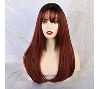 GJBXP Long Straight Wigs With Bangs Natural Synthetic Wigs Omber Blonde For Women African American Cosplay Wigs Heat Resistant Fiber Lc201-1