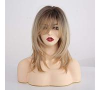 GJBXP Long Wavy Synthetic Wigs With Bangs For Women African American Cosplay Wigs Mixed Blonde Brown Natural Heat Resistant Fiber Wigs Lc242-1