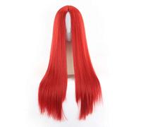 GJBXP Natural Long Straight Mid-Point Lace Front Wigs Glueless High Quality Heat Resistant Synthetic Fiber Hair for Cosplay 26Inches Red