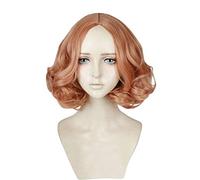 GJBXP Persona 5 Anime Cosplay Wigs Short Curly Fluffy Layered Heat Resistant Synthetic Fiber Orange Pink Hair 14 inches