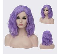GJBXP Short Bob Wavy Curly Wig Pink Ombre Wigs for Girls Heat Resistant Synthetic Fiber Harajuku Cosplay Hair 14 inches and 21 Colors Om-827