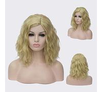 GJBXP Short Bob Wavy Curly Wig Pink Ombre Wigs for Girls Heat Resistant Synthetic Fiber Harajuku Cosplay Hair 14 inches and 21 Colors Om-821