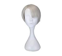 GJBXP Yuri On Ice Yuri Plisetsky Cosplay Costume Wigs Victor Nikiforov Men Adult Gray And Blonde Short Straight Hair Gray