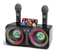 GJCrafts Karaoke Machine, Portable Bluetooth Speaker with UHF Wireless Microphone and Bass/Treble Adjustment, PA System Support TWS, AUX-in, FM,REC, Supply for Party/Meeting/Outdoor Activities(Red)