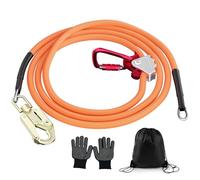GJCrafts Safety harness with triple-lock carabiner adjuster, Adjustable lanyard for fall protection with Tool Gloves and Storage Bag
