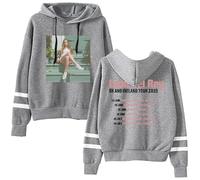 GJDNCIQ Lana Del Rey Tour 2025 Hoodie Pocketless Parallel Bars Sleeve Sweatshirt Unisex Indie Pop Concert Merch (Gray,L)