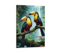 GJDYMX Animal Poster Watercolor Toucan Poster Decorative Painting Canvas Wall Posters And Art Picture Print Modern Family Bedroom Decor Posters 20x30inch(50x75cm)