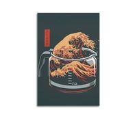 GJDYMX Coffee Poster Japanese Coffee Wave Illustration Poster Decorative Painting Canvas Wall Posters And Art Picture Print Modern Family Bedroom Decor Posters 08x12inch(20x30cm)