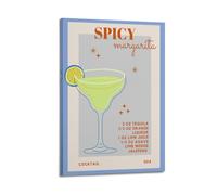 GJDYMX Vintage Drinks Poster SPICY Margarita Production Poster Decorative Painting Canvas Wall Posters And Art Picture Print Modern Family Bedroom Decor Posters 12x18inch(30x45cm)