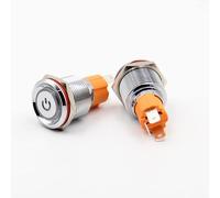 GJEXXPTST Switch 1pcs/lot 19mm Metal Button Self-locing Ring with Lights Led High Current 10a Start to Stop(Blu,12V)