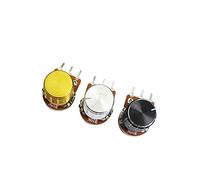 GJEXXPTST Switch Encoder 5pcs/lot Carbon Film Potentiometer WH148 15mm,with Rotary Knobs Cap Kit B1K 2K 5K 10K 20K 50K 100K 250K 500K 1M(Black - B2K)